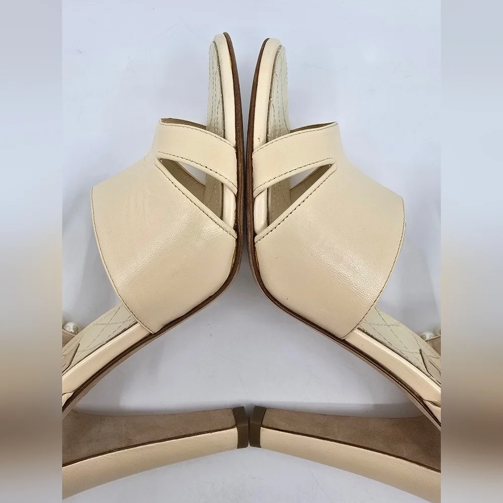 Chanel Pearl Accent Slingback Heels